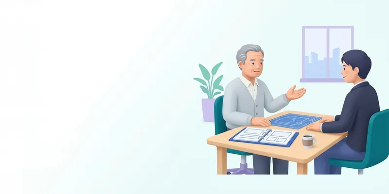 社長と後継者が資料を前に、判断の理由を話し合っている様子